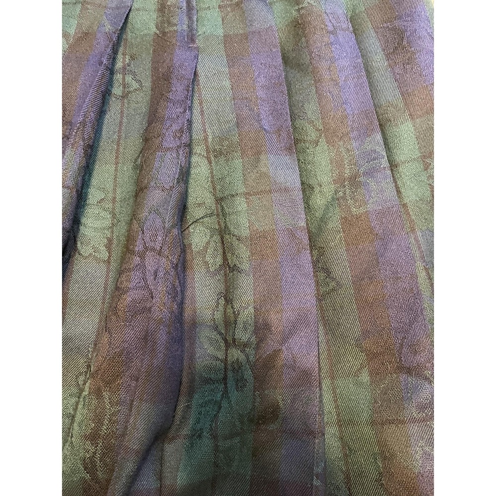 Vintage Pendleton Skirt Womens Petite 12 Green Striped Wool Pleated Midi USA - Picture 6 of 12